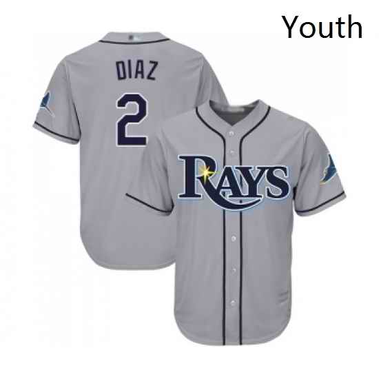 Youth Tampa Bay Rays 2 Yandy Diaz Replica Grey Road Cool Base Baseball Jersey